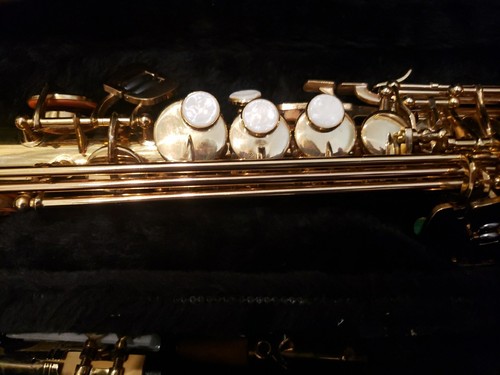Brass E.M. Winston Suprano Saxaphone 368GL Velvet Hard Case Mother of Pearl keys - Picture 2 of 7