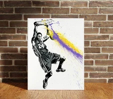 Kobe Bryant Dunk Canvas Wrap Wall Decor PosterWall Art Print
