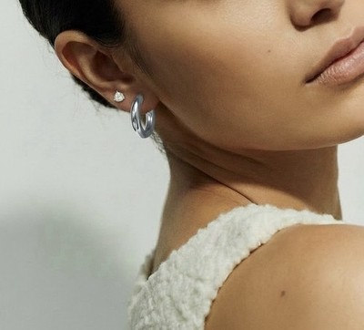 Diamond Stud Screw Back Earrings 0.25CTTW set in Three Prong 14K White Gold