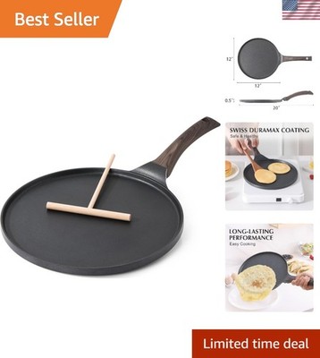 12-Inch Nonstick Crepe Pan with Swiss Granite Coating & Stay-Cool Handle