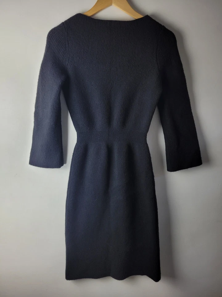 Uniqlo Women Size S Black Ribbed 100% Wool Knit Dress Stretch Formal Career Work - Image 2 of 4