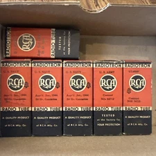 Lot Of 6 Closely Date Matched RCA JAN CRC 12A6y VT-134 Audio Tubes 1943 1944
