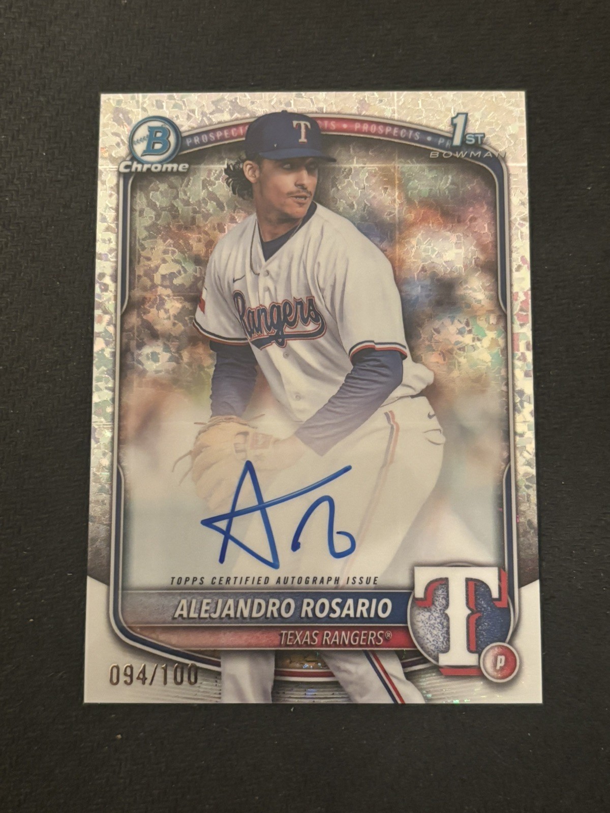2025 Bowman Chrome Alejandro Rosario Auto 1st Mini Diamonds Refractor #/100