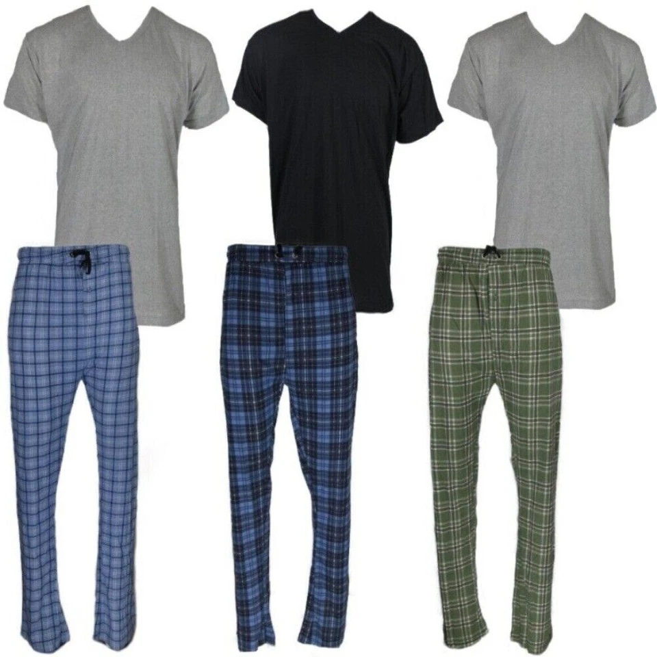 Men's Pajama Set Super Soft 2pcs Short Sleeve Top and Bottom Cozy Sleep Set