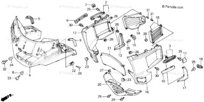 ベル GENUINE HONDA GLX1500 GL1500 GOLDWING RIGHT LOWER COWL BLUE PB192