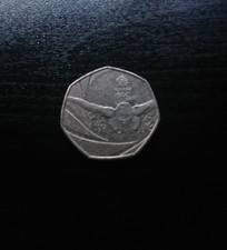 RARE 50p, 2016 Olympic Swimmer Team GB, fifty pence coin, Olympics