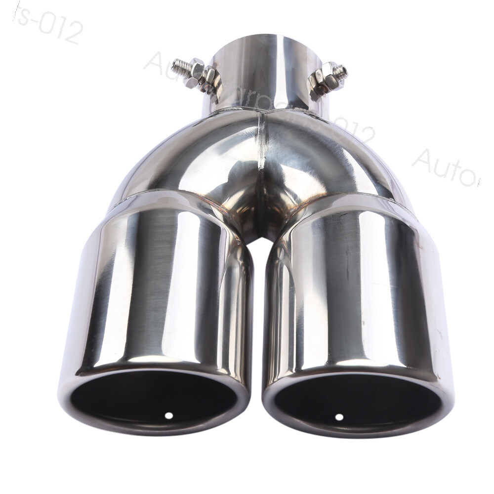 2.5 Inlet Rear Car Dual Exhaust Muffler Tip Tail Pipe Steel For Maserati Ghibli