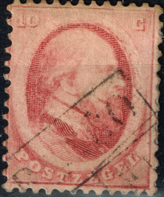 Netherlands King William lll 10 Cent classic rare stamp 1864 Postmark ...