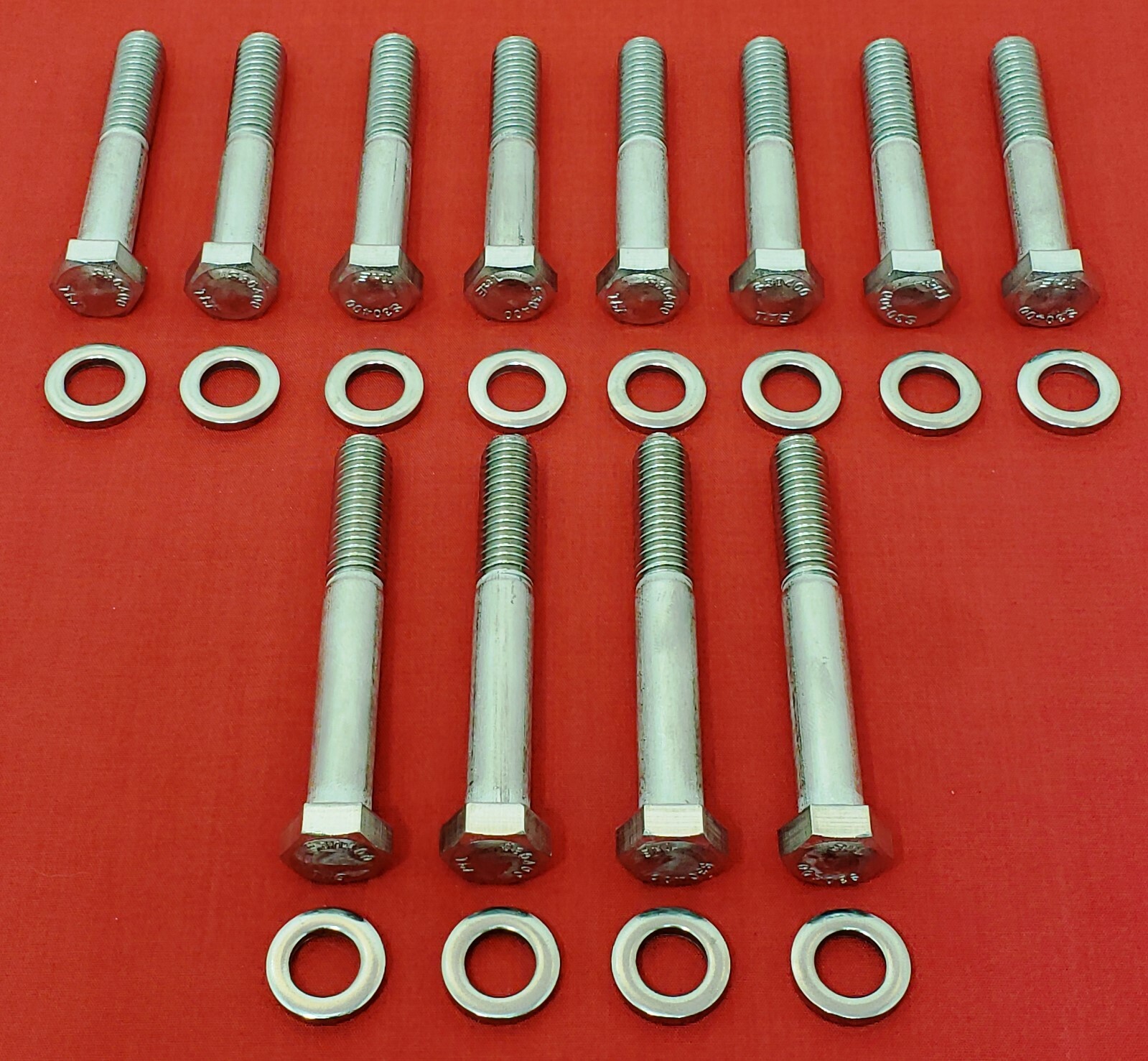 SBC CHEVY RAMS HORN EXHAUST MANIFOLD BOLTS KIT STAINLESS STEEL 283 327