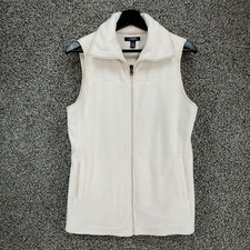 Chaps by Ralph Lauren Women's Size Medium Cream Fleece w/Quilting Vest