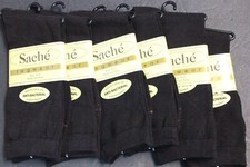 6 Pair 9-11 Women's Men's Athletic Boots Cotton Sports work Socks Dark Brown