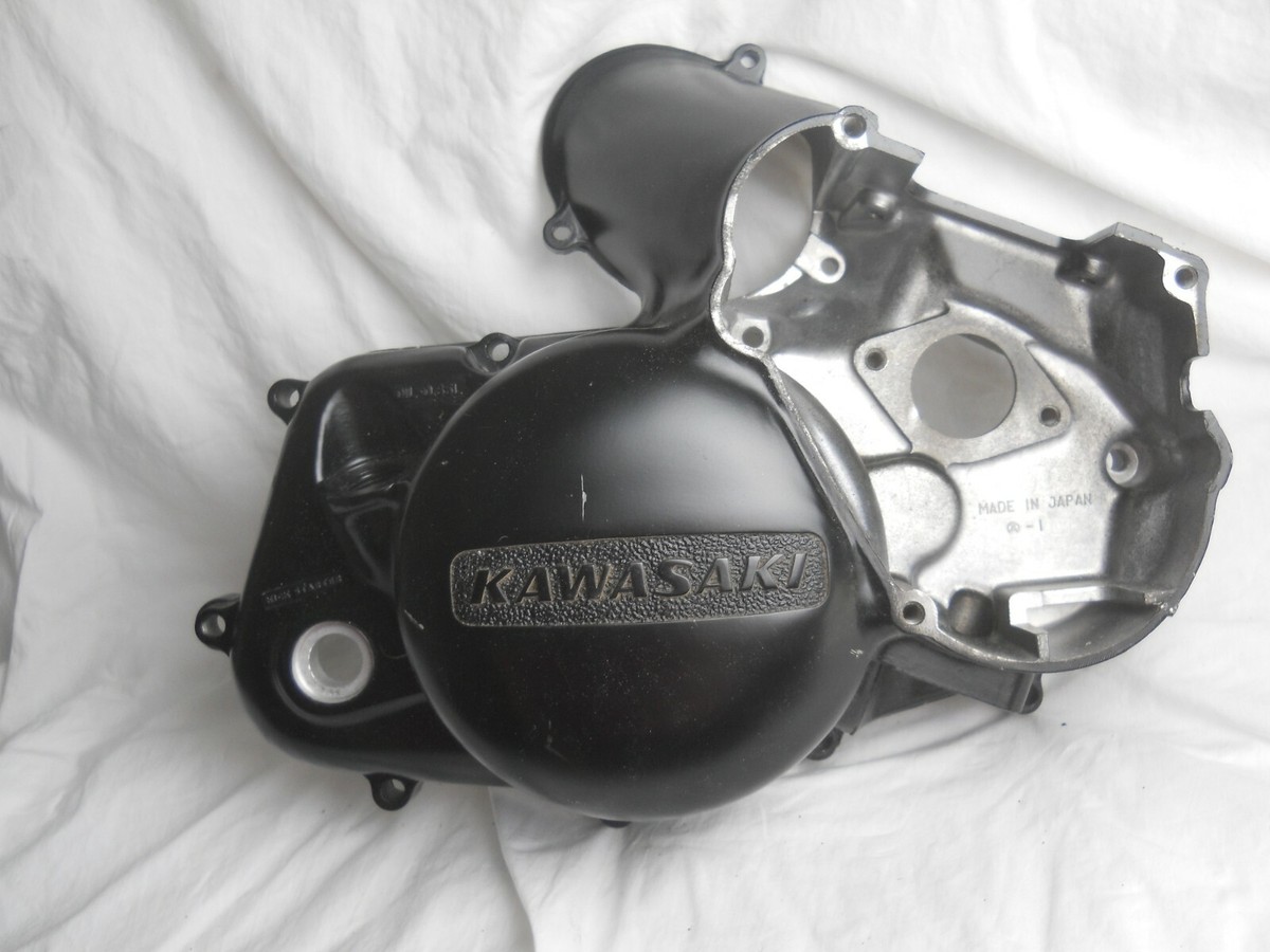 Kawasaki, NOS, KX125, RH ENGINE COVER, flat black, # 14032-105-21