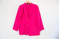 Casablanca Vintage 80's/90's Hot Pink Minimalist Long Sleeve Blazer Size 10