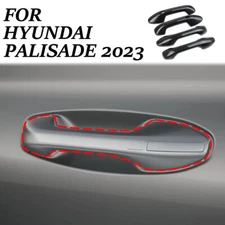 Carbon Fiber Style Side Door Handles Trims Cover for Hyundai Palisade 2023-2025