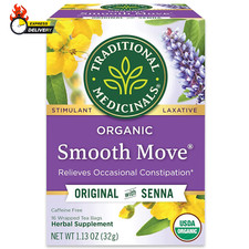 Tea, Organic Smooth Move, Relieves Occasional Constipation, Senna, 16 Tea Bags