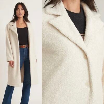 Marine Layer Sherpa Aspen Pea Coat In Cream Size XL New