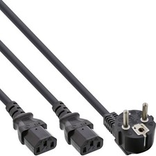 Inline Y - Netzkabel  Schutzkontakt Stecker z...