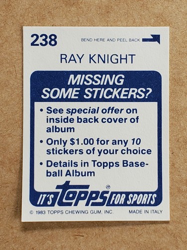 1983 TOPPS BASEBALL STICKERS YOU PICK FREE SHIPPING 50% OFF 2 OR MORE - Picture 359 of 475