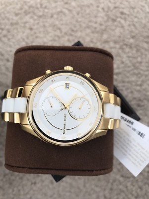 ON SALE) NWT Michael Kors Briar Gold-Tone and White Silicone  display picture 1