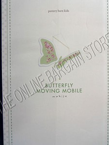 2 Pottery Barn Kids Butterfly Moving Hanging Mobile Large Green