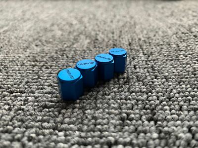 Blue VOLK RACING RAYS ENGINEERING WHEELS RIM VALVE STEM CAP CAPS