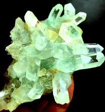 495g Himalayan Phantom 'Green Ghost' Lemuria QUARTZ Crystal Point&Pyramid X600