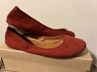 Lucky Brand Womens Suede Round Toe Emmie Ballet Flats Sz 8.5 Sundried Brick GUC