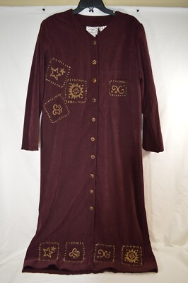 Country Wear Casuals Dress House Coat Lonnie G Star Maroon Lg T34