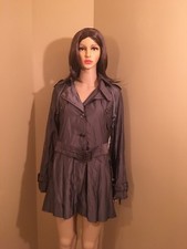 George Trench Taupe Rain Coat Small 4-6 Water Repellent Removable Hood