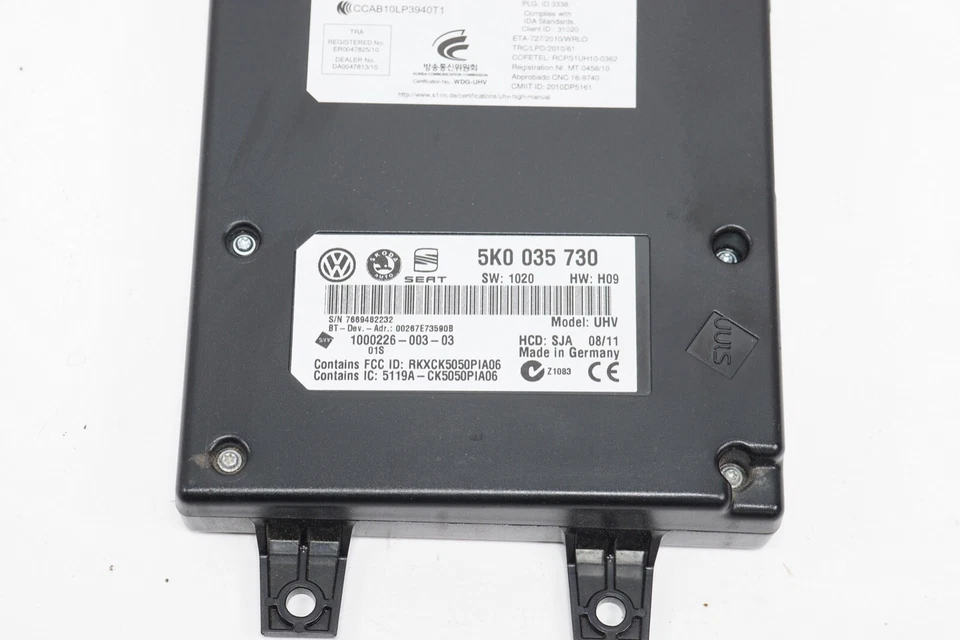 Módulo de control de interfaz Bluetooth manos libres OEM 2011 2012 Volkswagen Golf GTI Foto 2 de 3