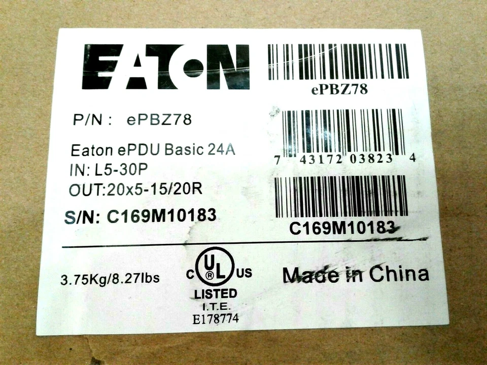 EATON EPBZ78  EPDU BASIC 24A IN: L5-30P OUT: 20X5-15/20R  - Image 2 of 4