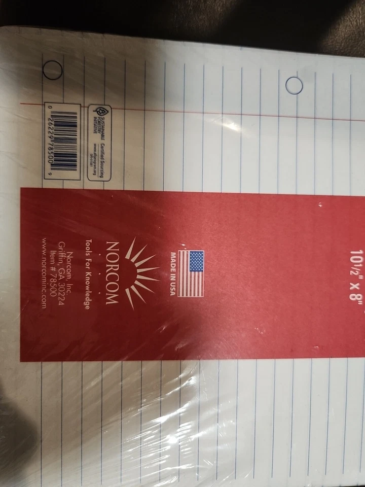 Cuaderno blanco con reglas universitarias - 500 hojas 10 1/2 X 8" Foto 3 de 3