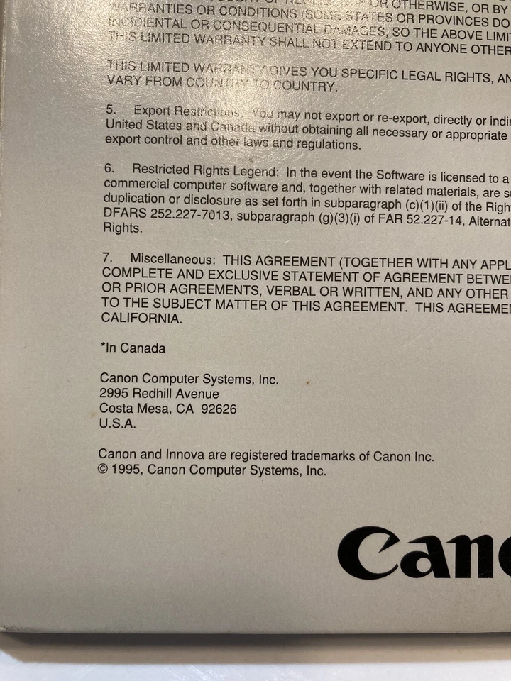 Vintage 1995 Canon Innova Classic Multimedia Software Collection 10 cds - Image 3 of 4