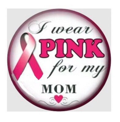 Snap Jewelry Breast Cancer Awareness Ribbon 18-20mm Fits Ginger Charm Mom
