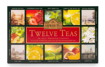 Ahmad Tea Twelve Teas Collection Black Green Fruit Tea 60 Teabags Premium