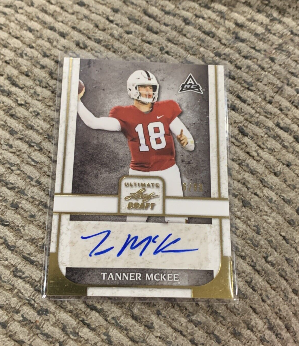Tanner McKee 2022 Leaf Ultimate Draft Football Auto card #'d 6/99