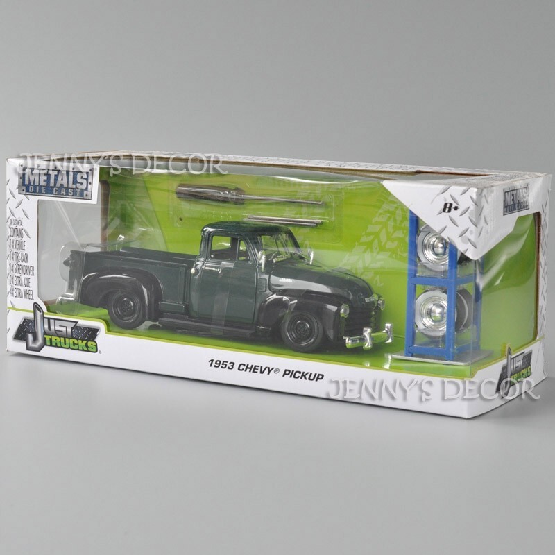 Jada Toys 1:24 Scale Diecast 1953 Chevy Pickup With Flames & Spare
