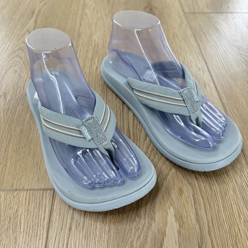 Chaco Womens Sz 7 Flip Flop Sandal Light Blue Waterproof Hiking Shoe - Picture 2 of 6