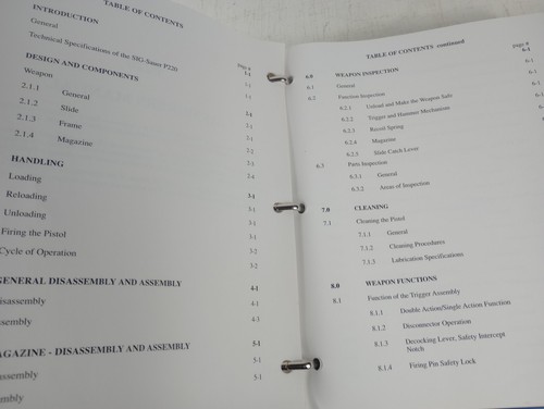 Sig Arms Academy Armor Certification Manual Binder for Pistols P2 Variants - Picture 4 of 9