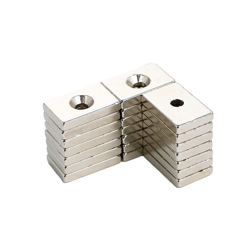 1pc Hole Rare Earth N52 Magnets Strong Block Magnetism Neodymium Square Disc - Picture 4 of 25