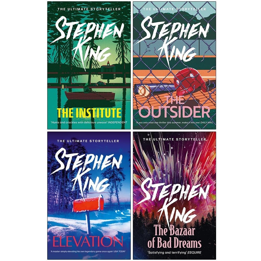 Stephen King Collection 4 Books Set The Outsider,Elevation,The Bazaar,Institute