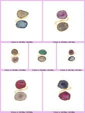 Geode Druzy Single Layer Ring Adjustable Ring Size Adjustable Yellow Gold