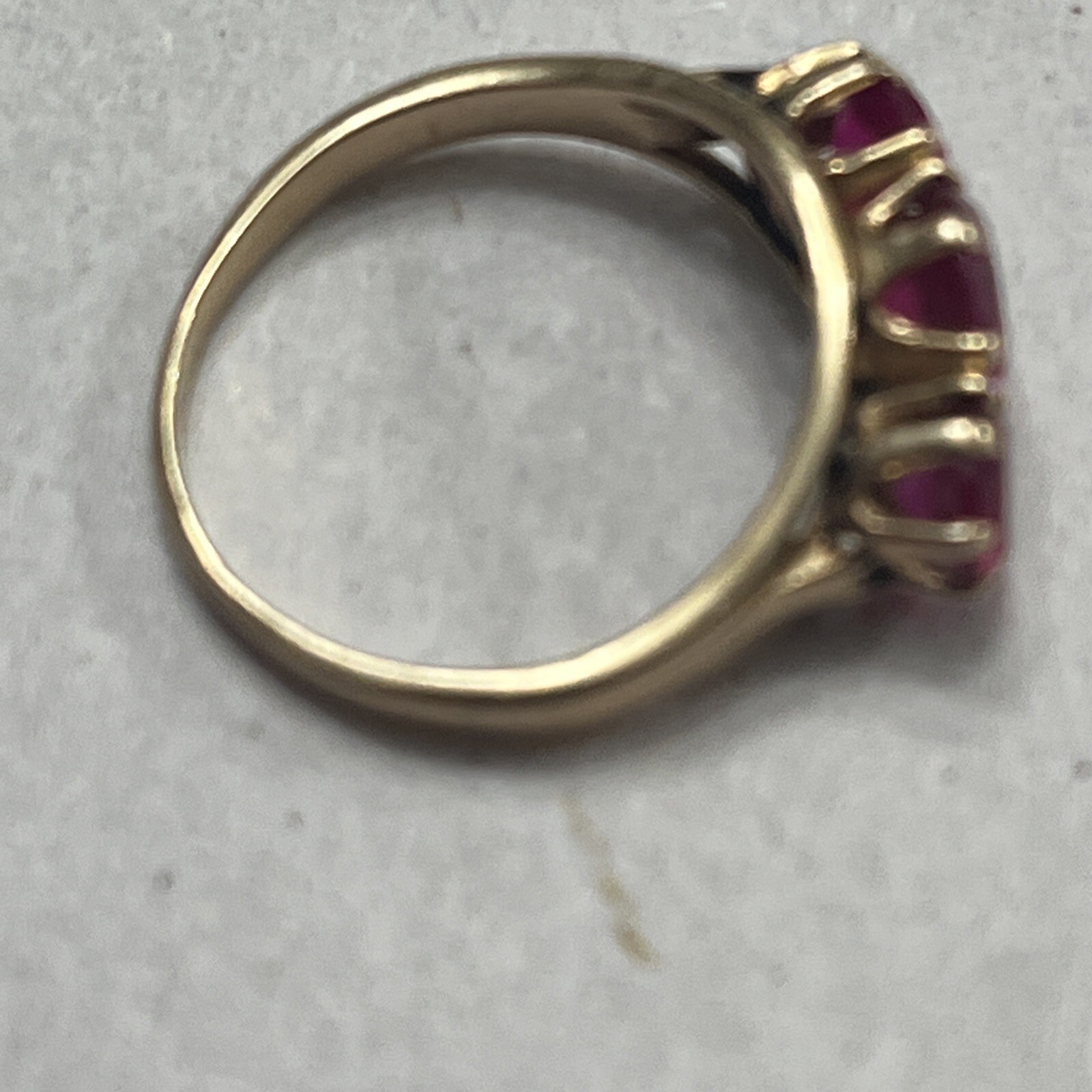 14kt Solid Gold Lab Created Ruby Ring Sz 7 - image 7