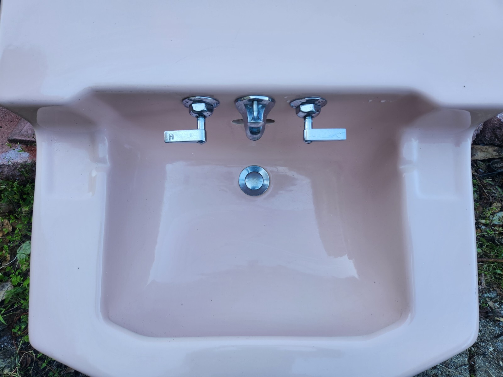 Vintage Pink Kohler Wall Mount Ceramic Sink 1955 Art Deco & Kohler