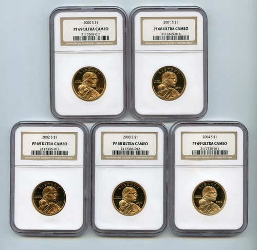 2000-2004-S Proof Sacagawea Dollar $1 NGC PF68 & PF69 Ultra Cameo