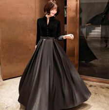 Women's Full dress Splicing Spring Big skirt Party Wedding Evening Dress Fashion