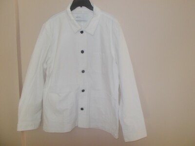 $278 BLDWN Mens Herco Canvas Jacket Off White Cotton sz L NEW