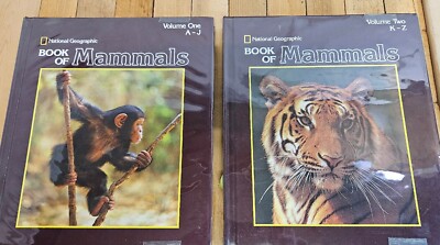 Book of Mammals National Geographic Vtg 1976 2 Hardcovers 1st Printing 