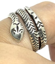 Vintage Signed Sterling Silver Snake Wrap Ring Size5.75 4.42g