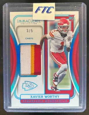 2024 Panini Immaculate Xavier Worthy Remarkable Memorabilia RC Patch Platinum /5